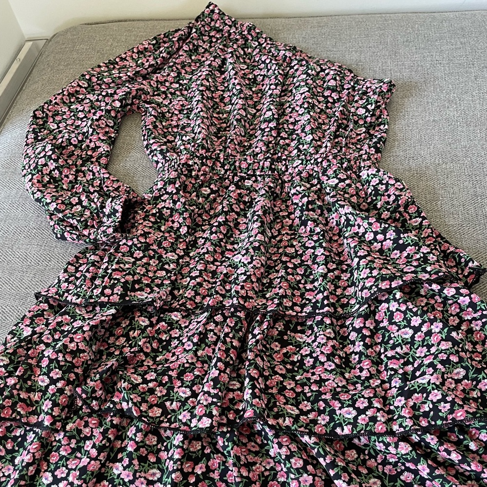One shoulder floral dress